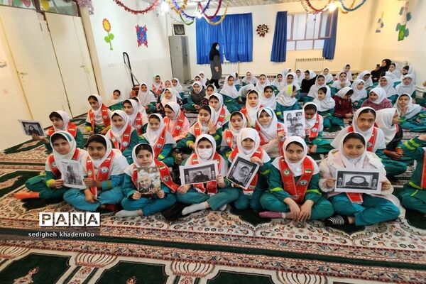 یاد شهدای دانش‌آموز حادثه تروریستی کرمان در دبستان شهیدان حجازی گلوگاه