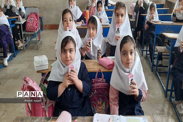 توزیع شیر رایگان در مدارس آبادی