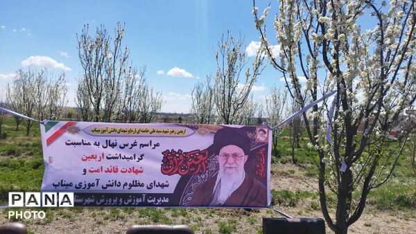 نهال‌های امید به یاد شهدای دانش‌آموز میناب در اردوگاه ولیعصر ملکان کاشته شد
