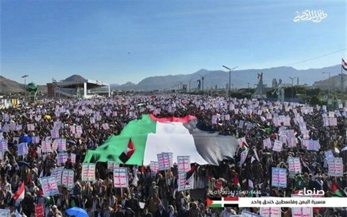 راهپیمایی گسترده یمنی‌ها در حمایت از غزه