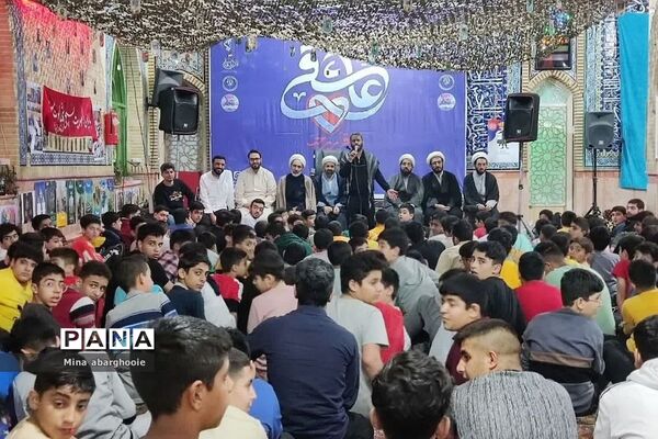 حضور دانش آموزان پسر شهرستان پیشوا در مراسم معنوی اعتکاف