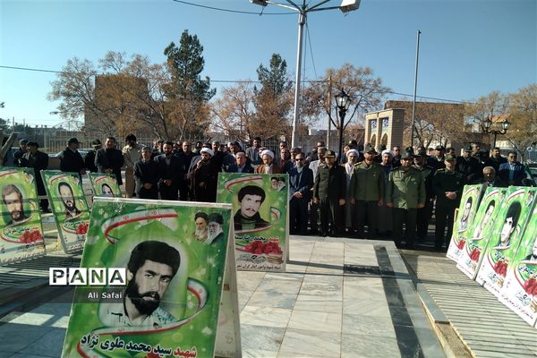 غبار رویی مزار شهدا و رژه موتوری  در شهرستان خلیل آباد 