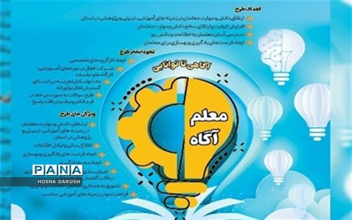 طرح معلم آگاه با شعار «از آگاهی تا توانایی» اجرا می‌شود