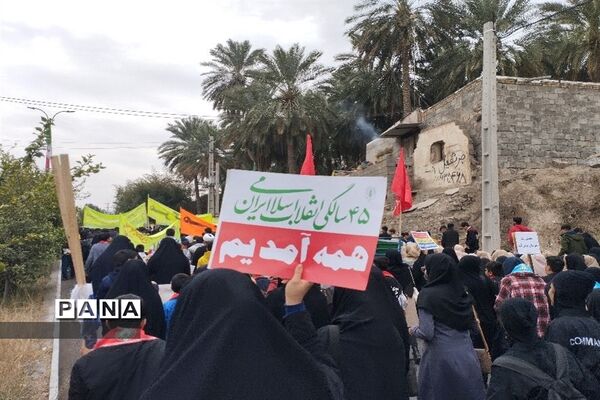 موج وحدت مردم حاجی‌آباد در راهپیمایی ۲۲ بهمن