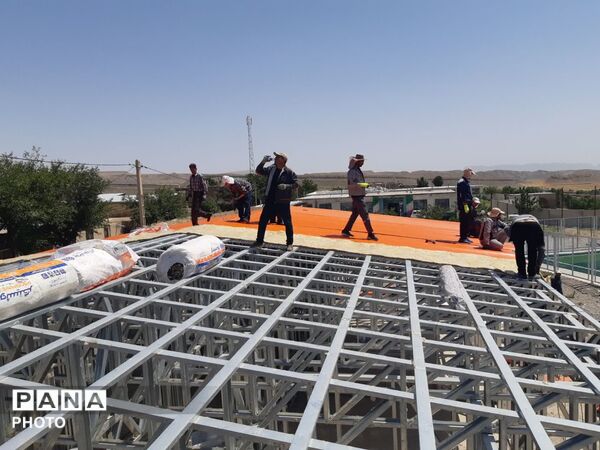 عملیات اجرایی آموزشگاه ۶ کلاسه «شهید دربندی» در روستای قلعه‌ نوِ کلات 