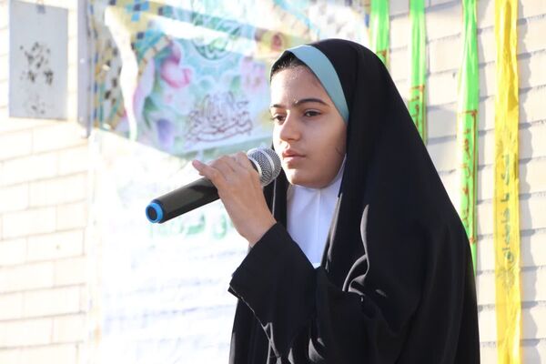 مراسم صبحگاه مهدوی در مدرسه شاهد نیک‌اندیشان