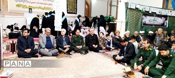 مراسم پرشور چهلمین روز شهادت دانش آموزان مدرسه  شجره طیبه شهر میناب در کلات 