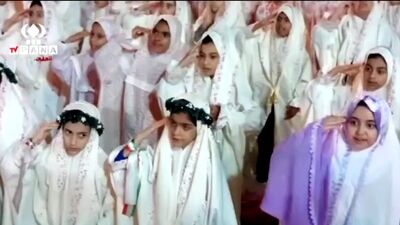 برگزاری جشن تکلیف دختران در میدان نبرد 