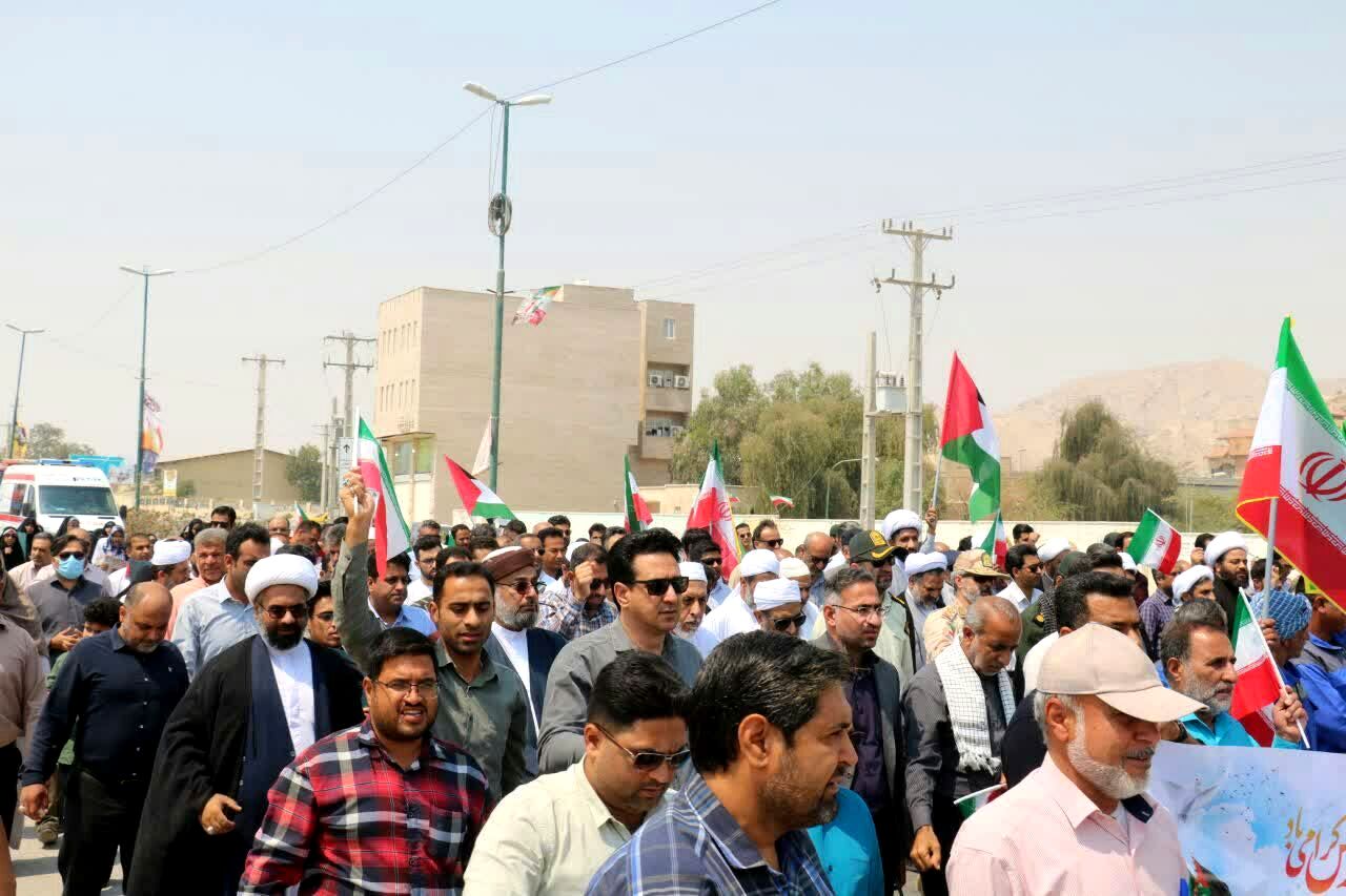 حضور مردم بندرخمیر در راهپیمایی روز قدس