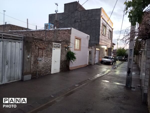 بارش رحمت الهی همراه با تگرگ در شهرستان نیشابور 