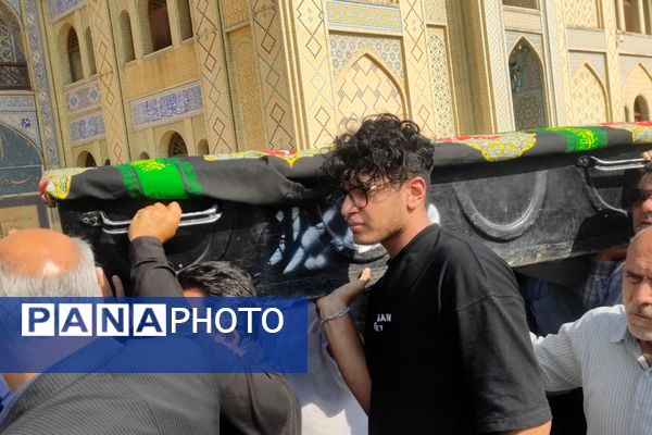 مراسم تشییع پیکر شهید جانباز حاج احمد شیخ حسینی در حرم سید علاءالدین حسین(ع)