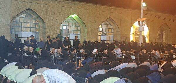 مراسم وداع با شهید امنیت هادی میرآبادی در مسجد جامع شهرستان نیشابور 