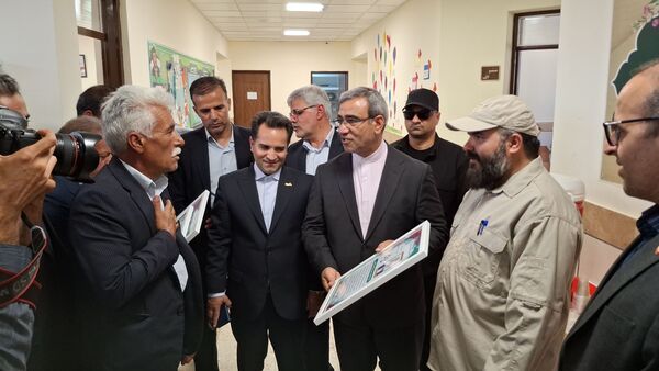 آیین افتتاح مدرسه شش کلاسه مرحوم کاووسی شهرستان خلیل‌آباد 
