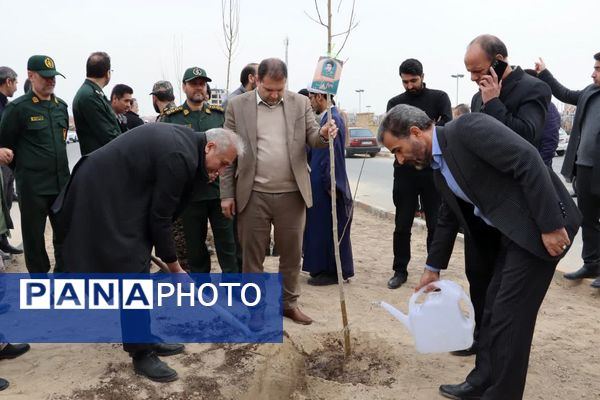 کاشت درخت به یاد شهدا در محمدشهر 