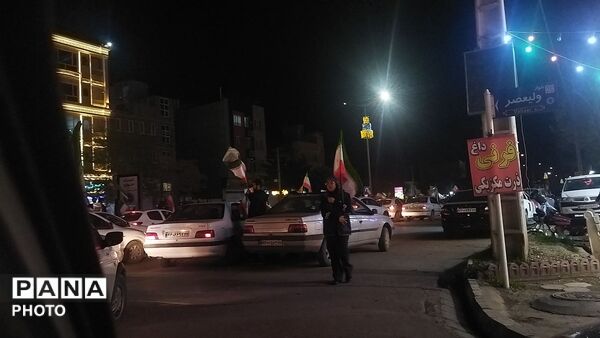 شبی پرنور در بلوار فضل نیشابور 