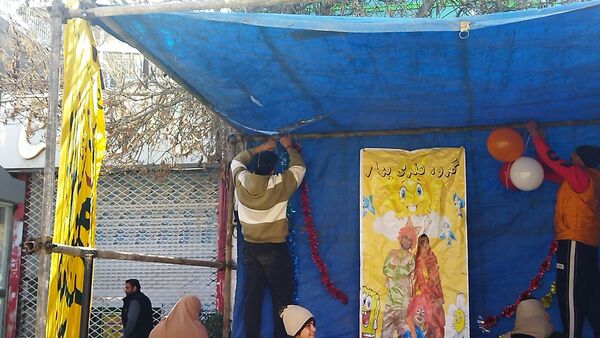 لحظاتی از آماده سازی موکب ها برای مهمانی کیلومتری نیشابور 