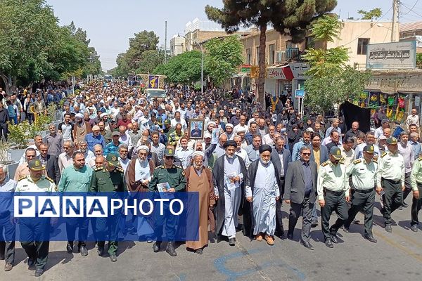 تشییع و وداع با پیکر مطهر زوج شهید سبزواری