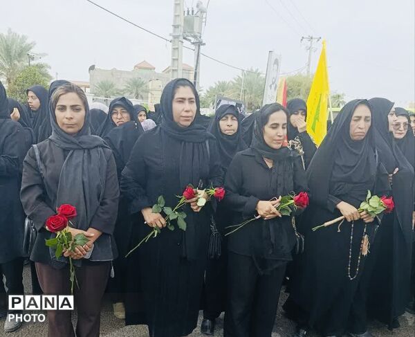 تشییع «شهیده فاطمه طاهری فرد» مدیر دبستان میناب در جیرفت