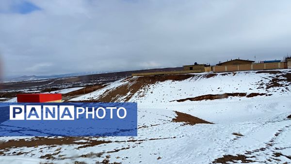 بارش برف زمستانی در روستای برزنون شهرستان نیشابور