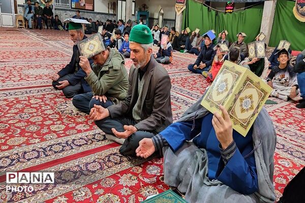 مراسم قرآن به سر در سومین شب قدرمسجد جامع شهر بار 