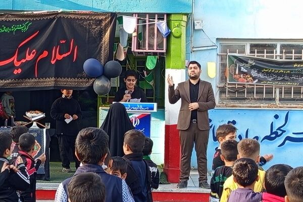 طنین نوای عشق و عزا؛ مراسم عزاداری دهه دوم فاطمیه در مدارس بهارستان‌دو