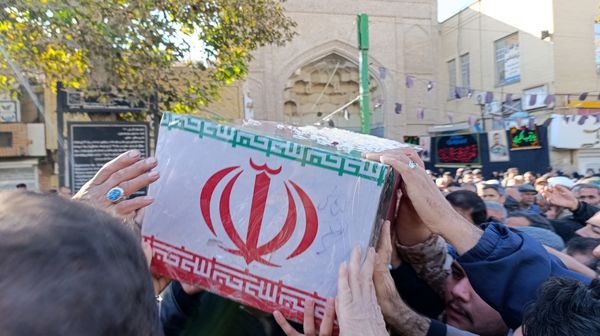 مراسم استقبال از پیکر شهید گمنام خوشنام فاطمی در مسجد جامع نیشابور 