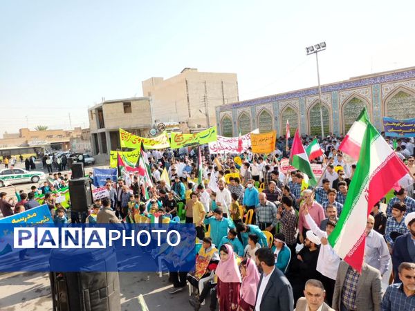 حضور پرشور مردم و مسئولان بهبهان در روز 13 آبان