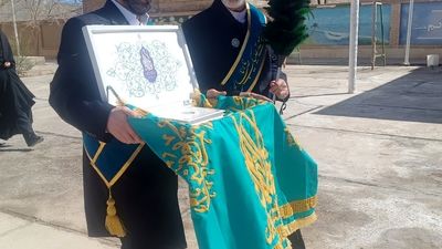 استقبال دانش‌آموزان مروست از خادمیاران جمکران