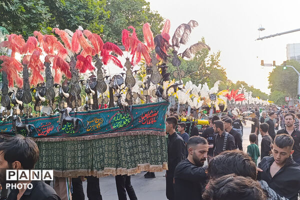 آیین باشکوه علم‌گردانی در غروب عاشورا 
