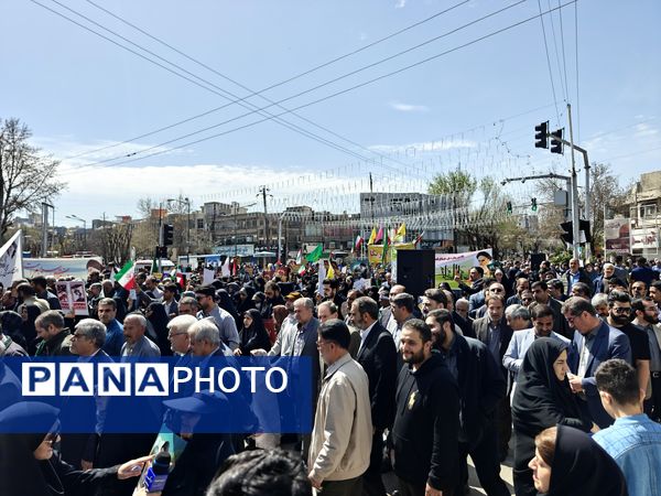 حضور پرشور فرهنگیان و دانش‌آموزان کرمانشاهی در راهپیمایی روز قدس