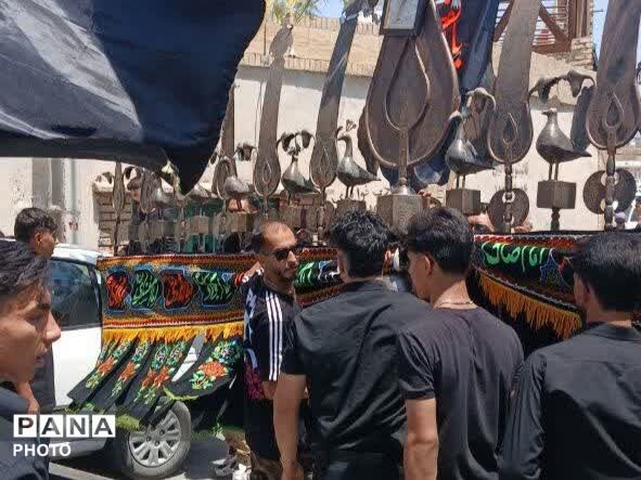 در هشتمین روز ماه محرم طنین نوای یا حسین در کوچه‌های فدافن پیچید
