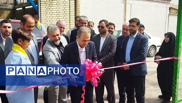 آیین افتتاحیه کارگاه و زمین چمن هنرستان تخصصی خودرو برادران نیشابور 