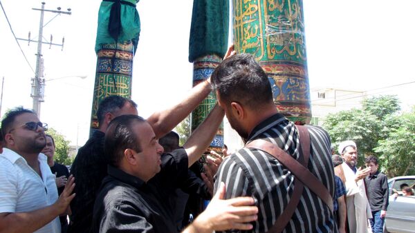 مراسم جاماندگان اربعین در روستای تحت منظر 
