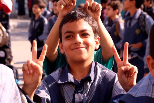 صبحگاه دانش‌آموزی در دبستان قلمچی گرگان