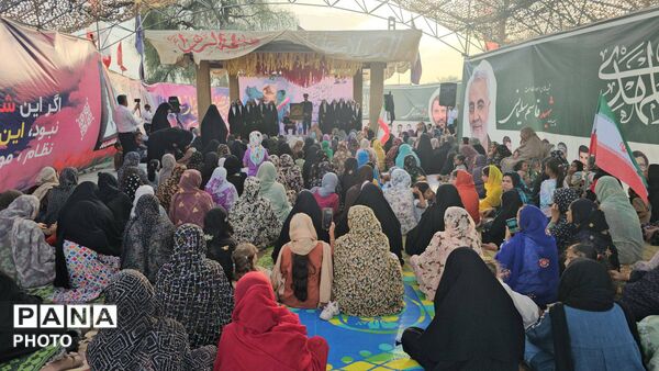 حضور کاروان پرچم آستان امام رضا(ع) در شهر شمیل بندرعباس