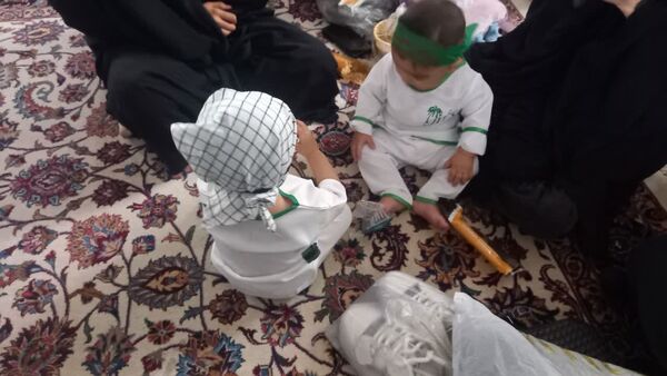 عزاداری به یاد حضرت علی اصغر(ع) در رواق دارالحجه مشهدالرضا(ع)
