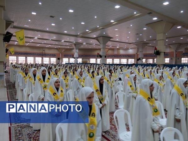 تمرین آمادگی گروه پیشتازان برای اجرا در اجلاسیه سراسری نماز