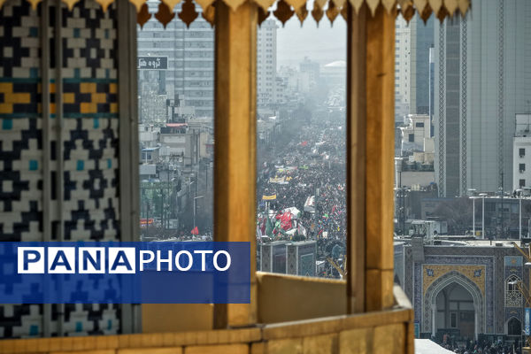 شکوه 22 بهمن مشهد مقدس از نمای هوایی