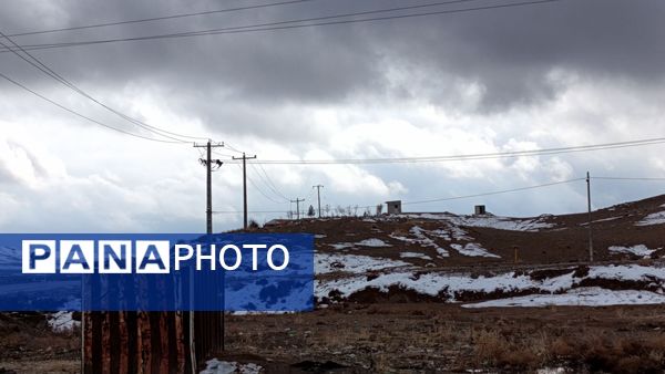 بارش برف زمستانی در روستای برزنون شهرستان نیشابور