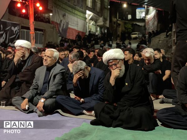 مراسم عزاداری شب تاسوعای حسینی در میدان عاشورای روستای طرق