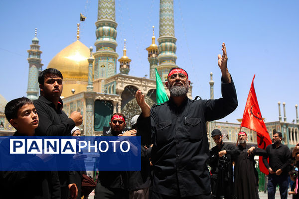 عرض تسلیت دسته‌های عزاداری سالروز شهادت امام باقر(ع) به کریمه اهل بیت