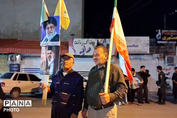 شامگاهی دیگر از حضور گرمه مردمان باشتی در کف خیابان‌ها