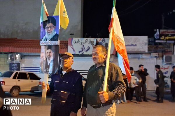 شامگاهی دیگر از حضور گرمه مردمان باشتی در کف خیابان‌ها