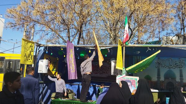 لحظاتی از آماده سازی موکب ها برای مهمانی کیلومتری نیشابور 