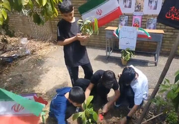 پویش «نهال امید» در شیراز به یاد شهدای مدرسه شجره طیبه میناب