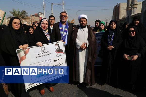 دانش آموزان اهوازی انزجار از استکبار جهانی را در قاب دوربین پانا ثبت کردند