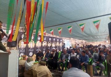 نصب گنبد و المان بارگاه شهید گمنام در روستای دورک قنبری