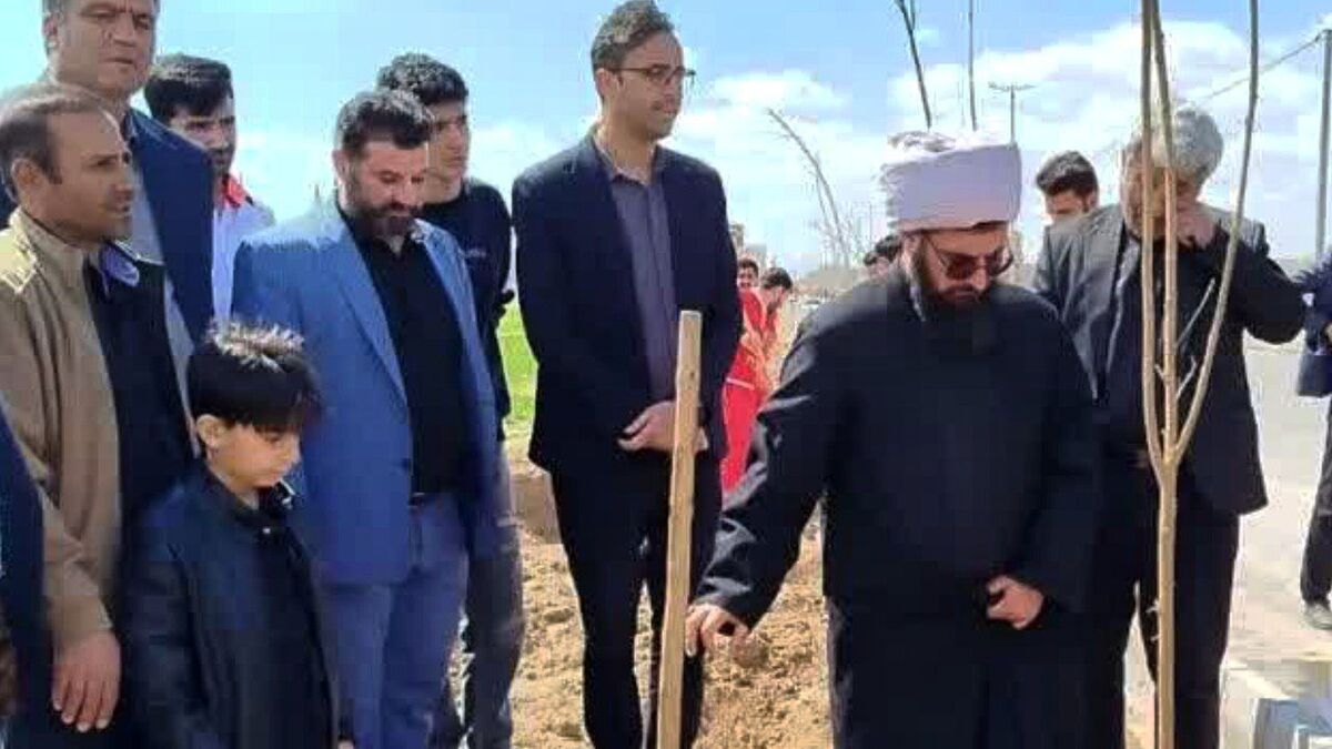 سرسبزی در فامنین؛ غرس ۶۰۰ اصله نهال مثمر در طرح توسعه فضای سبز شهری