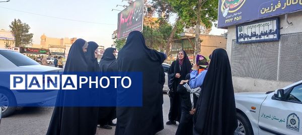 قدردانی از ماموران نیروی انتظامی فراجا و جمعی از خواهران شهرستان شیروان در طرح عفاف و حجاب توسط  پایگاه شهیده ناهید فاتحی کرجو روستای چلو