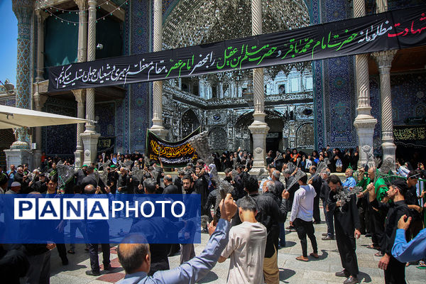 عرض تسلیت دسته‌های عزاداری سالروز شهادت امام باقر(ع) به کریمه اهل بیت